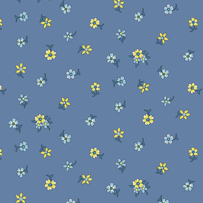 Liberty Art Fabrics Blue Hampton Sprig Lasenby Quilting Cotton