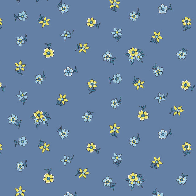 Liberty Art Fabrics Blue Hampton Sprig Lasenby Quilting Cotton