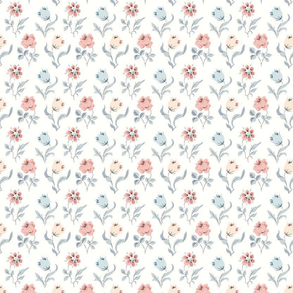 Liberty Art Fabrics Muted Blue and Pink Oshibana Lasenby Quilting Cotton