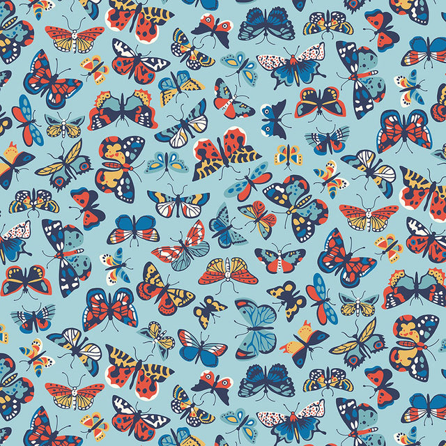 Liberty Art Fabrics Blue Kaleidoscope Sky Lasenby Quilting Cotton