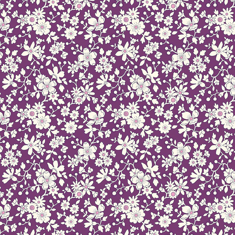 Liberty Art Fabrics Plum Maddsie Silhouette Lasenby Quilting Cotton