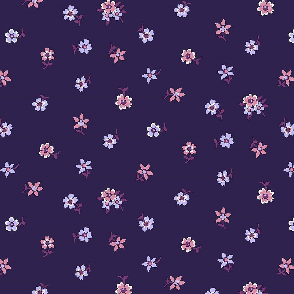 Liberty Art Fabrics Purple Hampton Sprig Lasenby Quilting Cotton