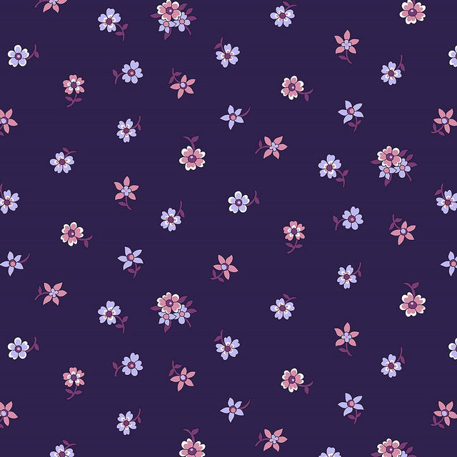 Liberty Art Fabrics Purple Hampton Sprig Lasenby Quilting Cotton