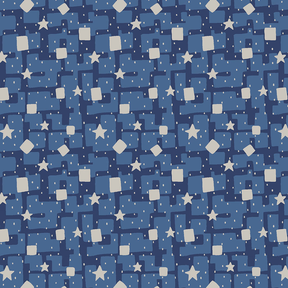 Liberty Art Fabrics Blue Cosmic Scatter Lasenby Quilting Cotton