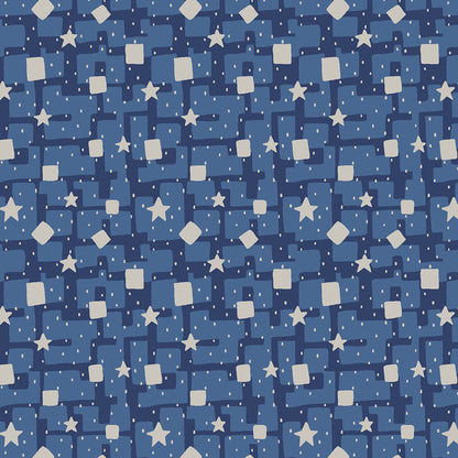 Liberty Art Fabrics Blue Cosmic Scatter Lasenby Quilting Cotton