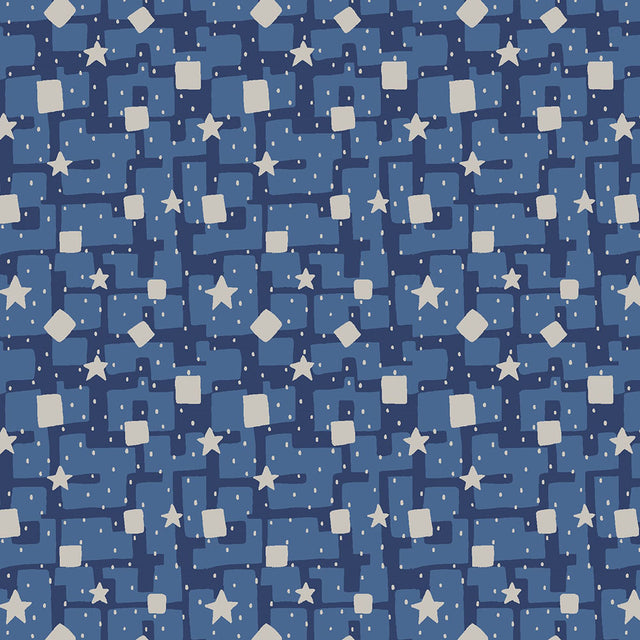 Liberty Art Fabrics Blue Cosmic Scatter Lasenby Quilting Cotton