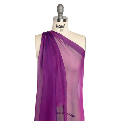 Chiffon-Like Silk Voile - Magenta and Navy Iridescent - Adelaide Collection