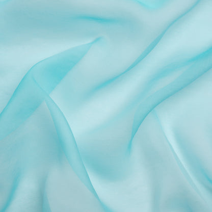 Chiffon-Like Silk Voile - Aqua and White Iridescent - Adelaide Collection