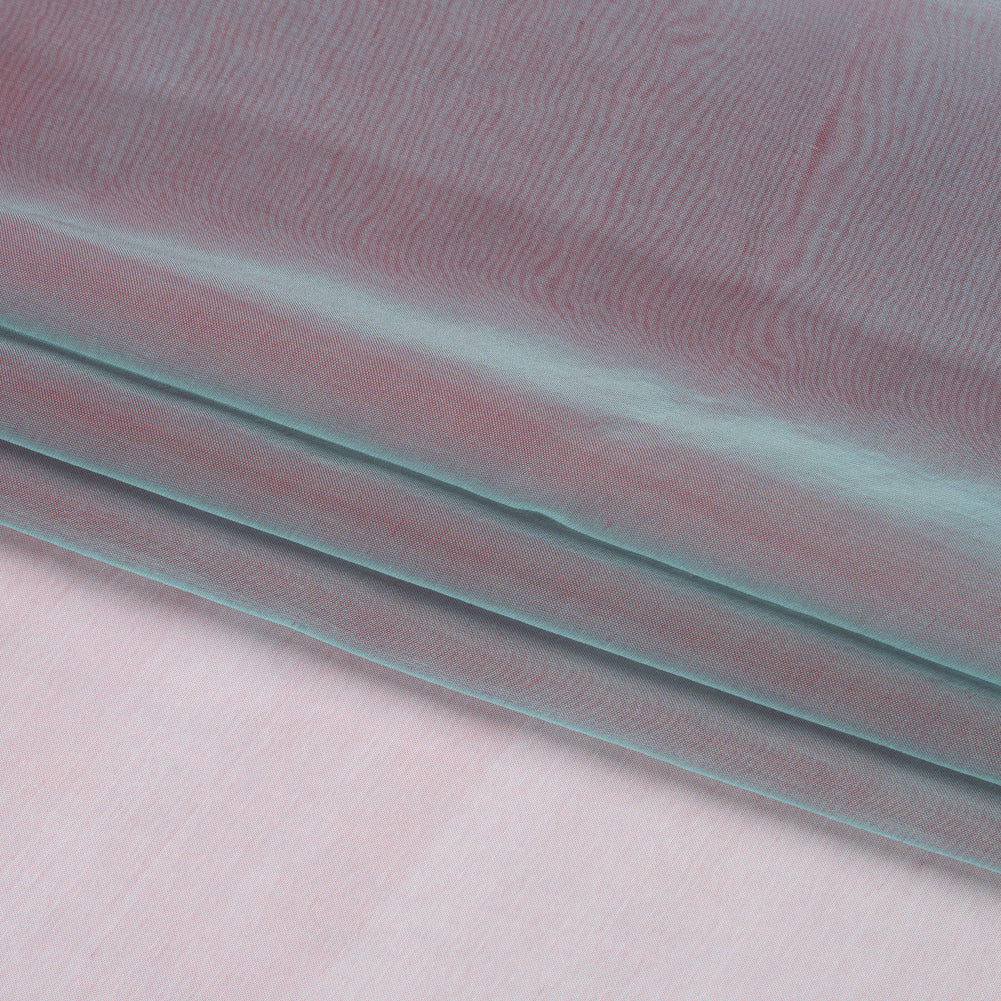 Chiffon-Like Silk Voile - Ice Blue and Berry Red Iridescent - Adelaide Collection