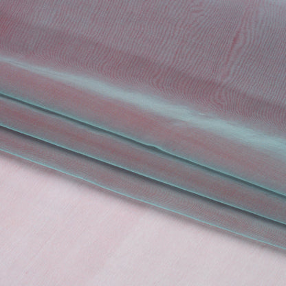 Chiffon-Like Silk Voile - Ice Blue and Berry Red Iridescent - Adelaide Collection