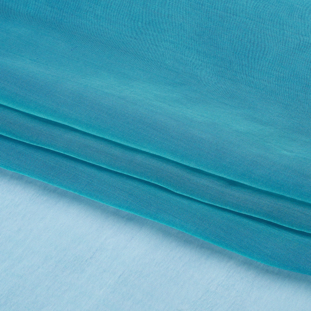 Chiffon-Like Silk Voile - Teal and Royal Iridescent - Adelaide Collection