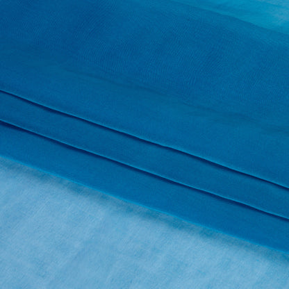 Chiffon-Like Silk Voile - Turquoise and Royal Blue Iridescent - Adelaide Collection