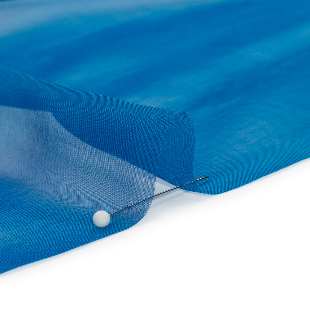 Chiffon-Like Silk Voile - Turquoise and Royal Blue Iridescent - Adelaide Collection