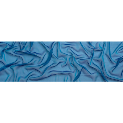 Chiffon-Like Silk Voile - Turquoise and Royal Blue Iridescent - Adelaide Collection