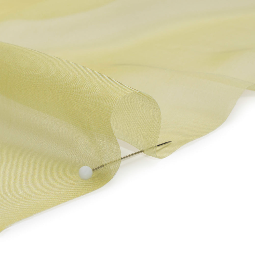 Adelaide Key Lime and White Iridescent Chiffon-Like Silk Voile