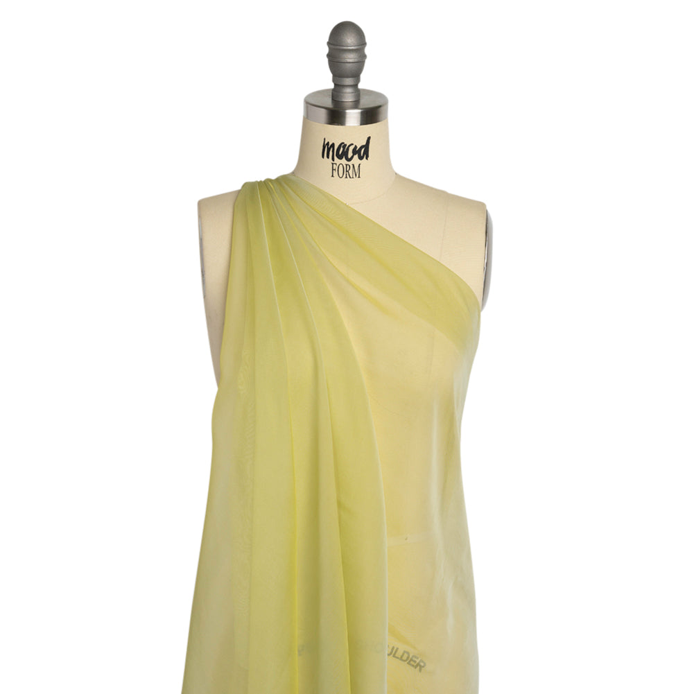 Adelaide Key Lime and White Iridescent Chiffon-Like Silk Voile