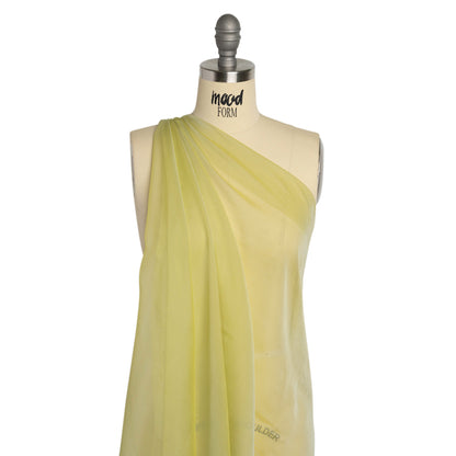 Adelaide Key Lime and White Iridescent Chiffon-Like Silk Voile