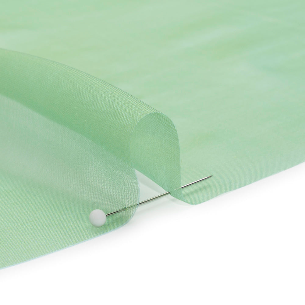 Chiffon-Like Silk Voile - Mint and Lime Iridescent - Adelaide Collection