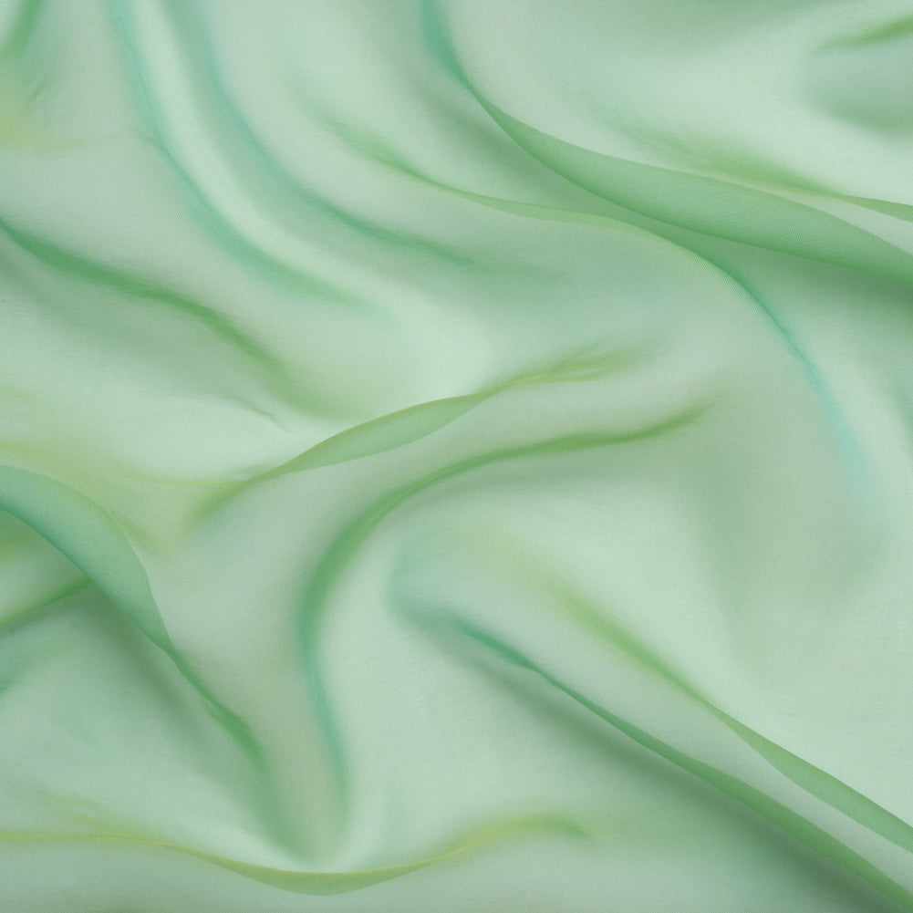 Chiffon-Like Silk Voile - Mint and Lime Iridescent - Adelaide Collection