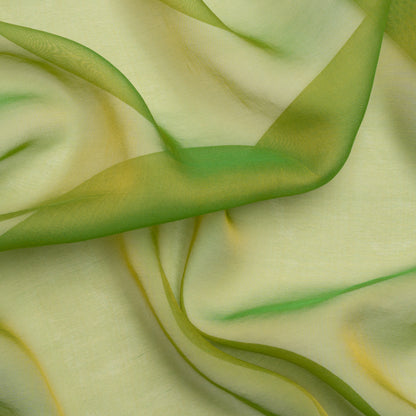 Chiffon-Like Silk Voile - Gold and Kelly Green Iridescent - Adelaide Collection