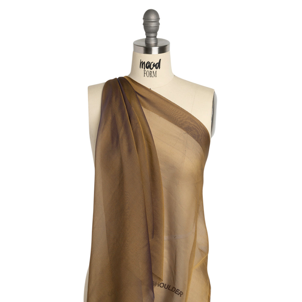 Chiffon-Like Silk Voile - Navy and Gold Iridescent - Adelaide Collection - Drape