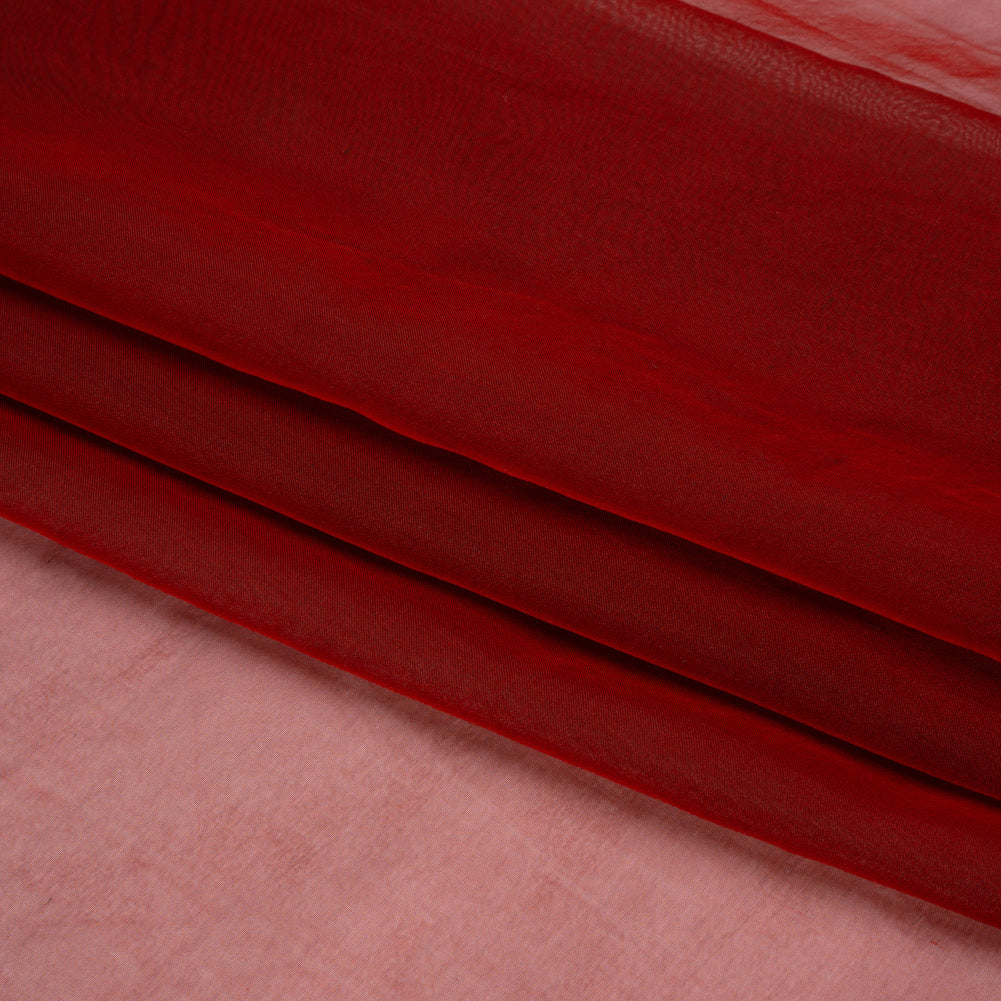 Chiffon-Like Silk Voile - Red and Black Iridescent - Adelaide Collection