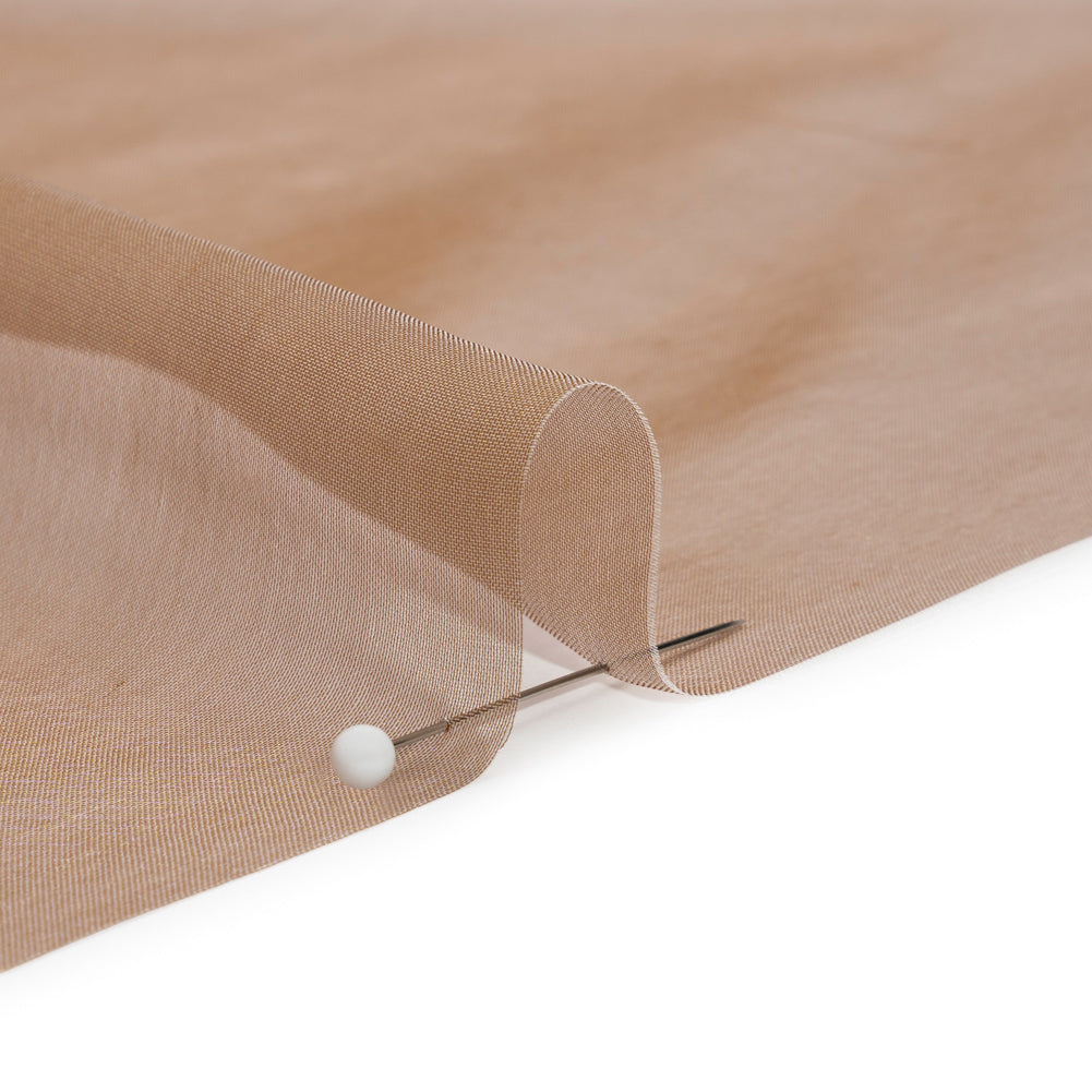 Chiffon-Like Silk Voile - Mink and Silver Iridescent - Adelaide Collection