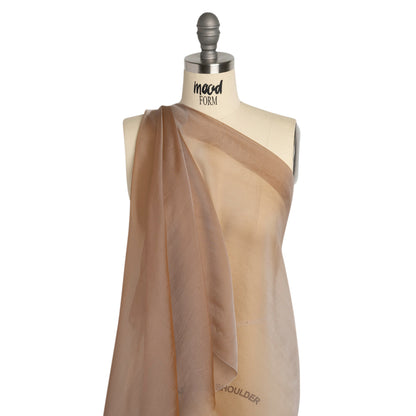 Chiffon-Like Silk Voile - Mink and Silver Iridescent - Adelaide Collection
