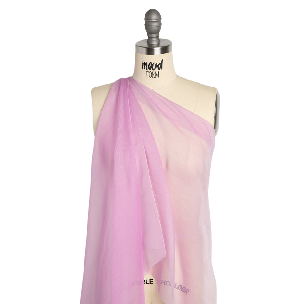 Chiffon-Like Silk Voile - Tulip and White Iridescent - Adelaide Collection - Drape