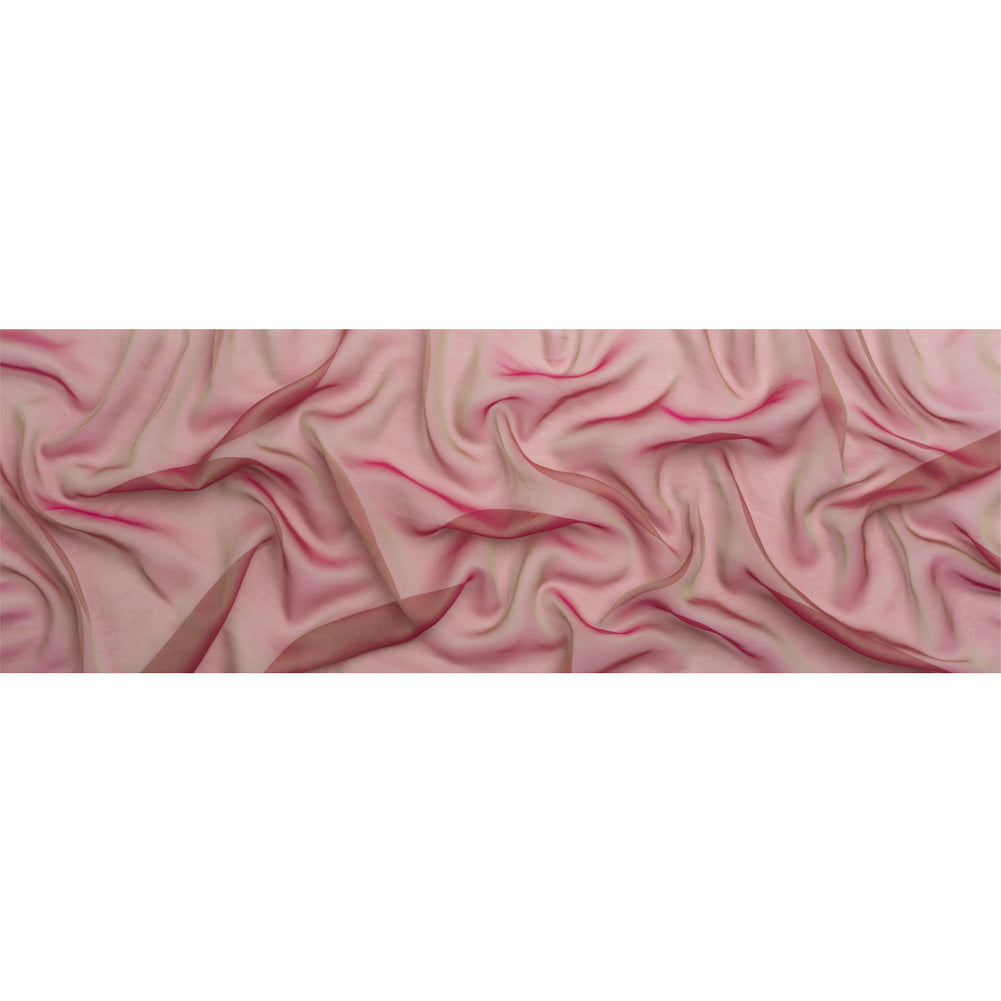 Chiffon-Like Silk Voile - Berry and Key Lime Iridescent - Adelaide Collection - Full