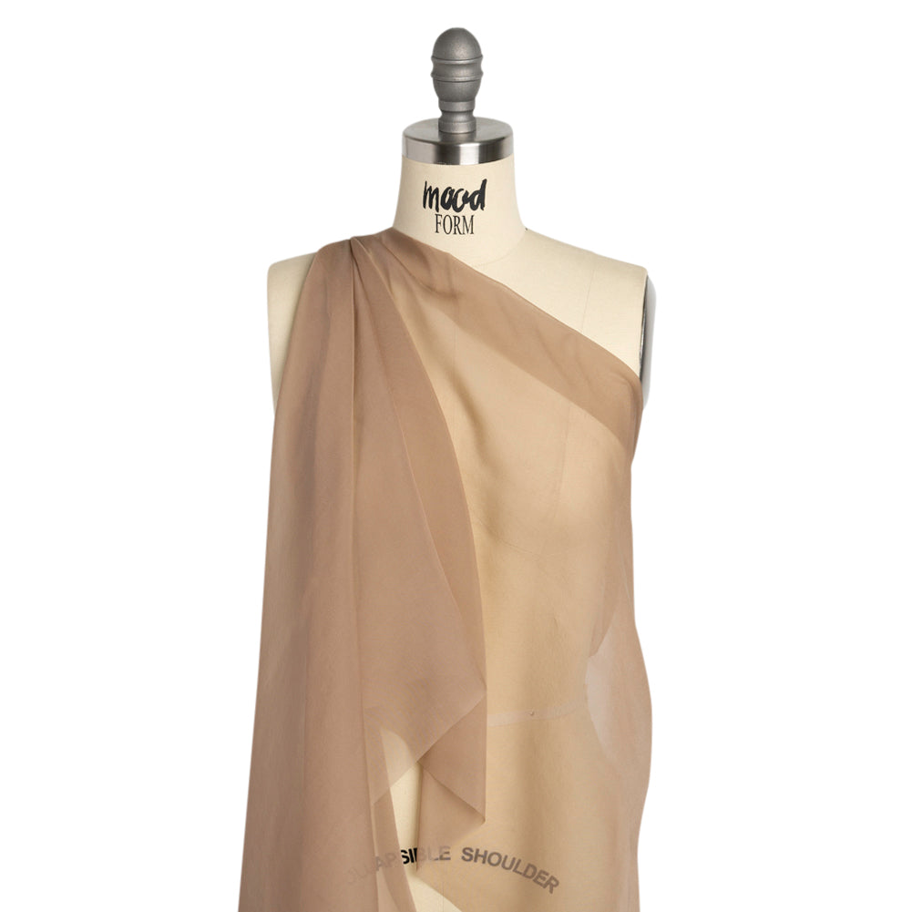 Chiffon-Like Silk Voile - Dark Beige Iridescent - Adelaide Collection
