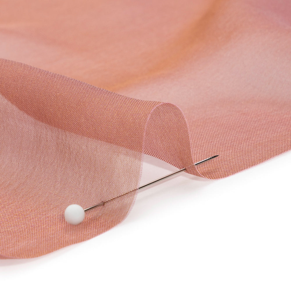 Chiffon-Like Silk Voile - Rose and Brown Iridescent - Adelaide Collection