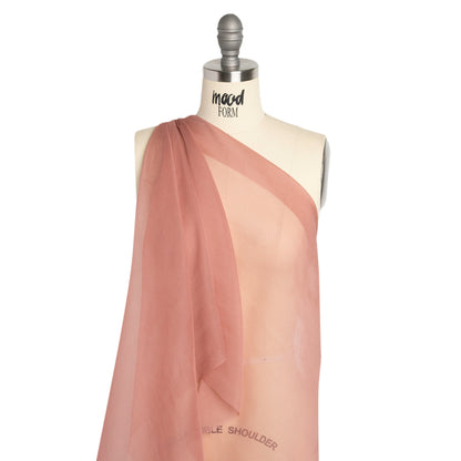 Chiffon-Like Silk Voile - Dark Rose Iridescent - Adelaide Collection