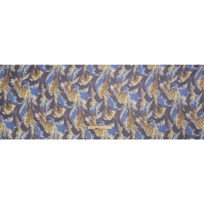 Blue, Purple and Yellow Swirling Bouquets Silk Chiffon Drape