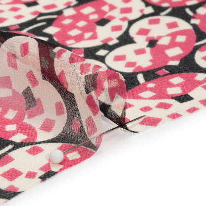 Pink, White and Black Sprinkled Treats Silk Chiffon Folded