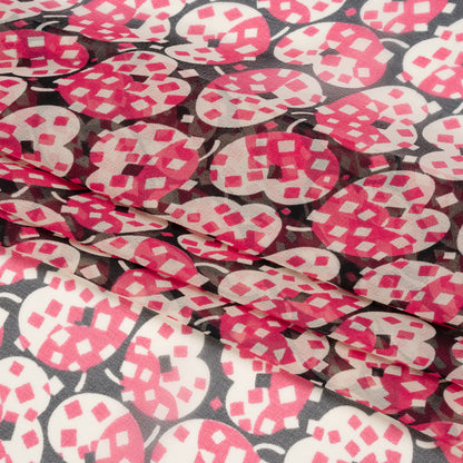 Pink, White and Black Sprinkled Treats Silk Chiffon Full