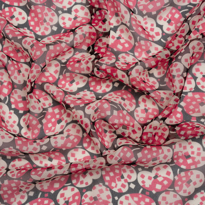 Pink, White and Black Sprinkled Treats Silk Chiffon