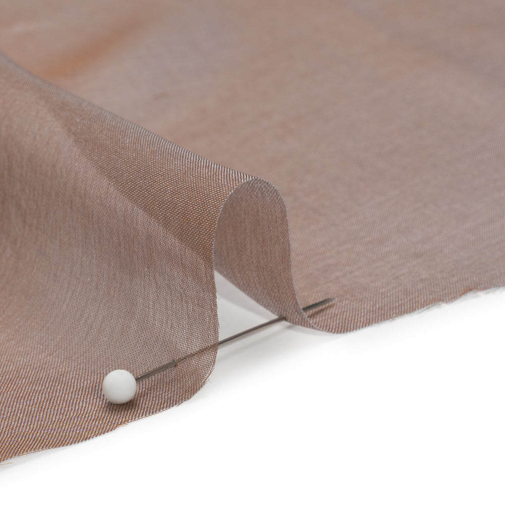 Copper and Bluish Silver Two-Tone Silk Chiffon Detail