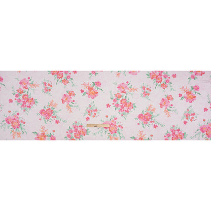 Cotton and Polyester Jersey - Pink Floral Over Paisley Full