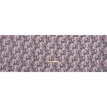Stretch Rayon Jersey - Pink and Charcoal Gray Floral Full