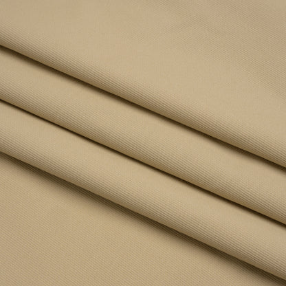 Vertical Ribs Creped Stretch Cotton Dobby - Beige Folded