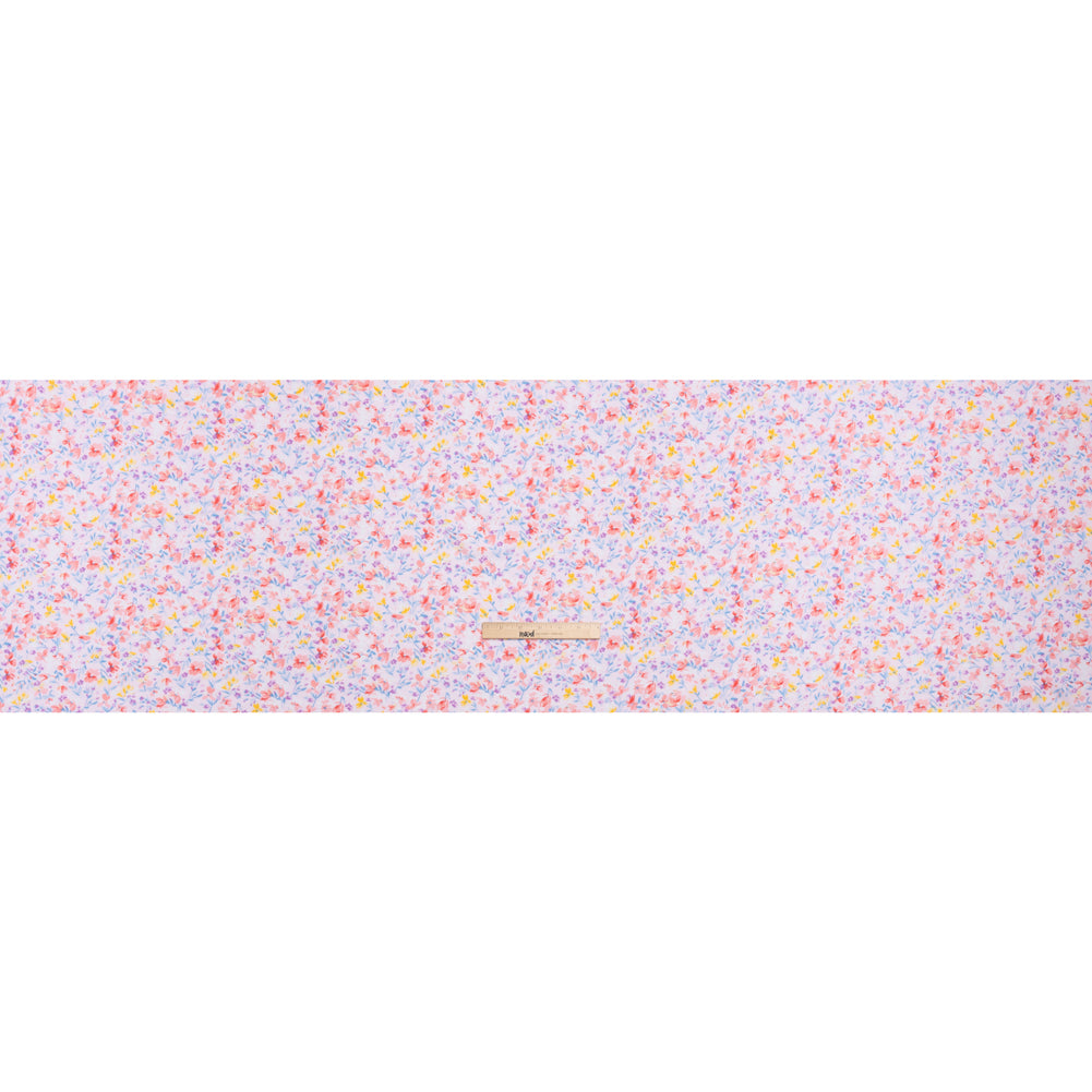 Cotton Jersey - Pink, Blue and Yellow Little Flowers Full