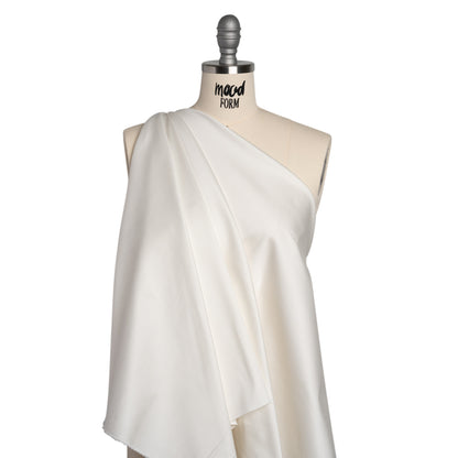 Stretch Cotton Blend Sateen - Ivory Drape
