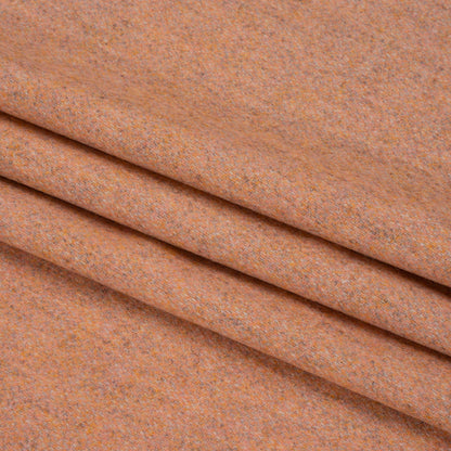 Italian Heathered Peach Brushed Wool Blend Woven Folded
