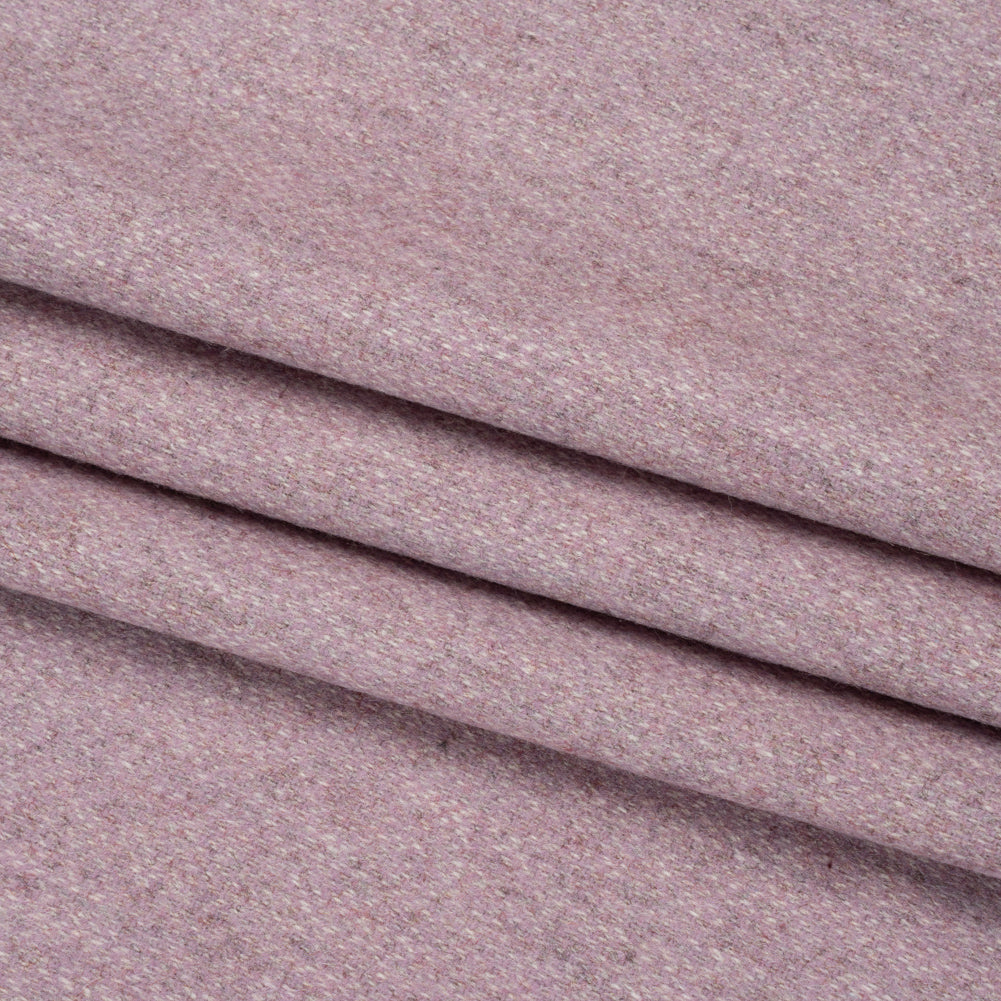 Italian Heathered Light Purple Brushed Wool Blend Woven Folded