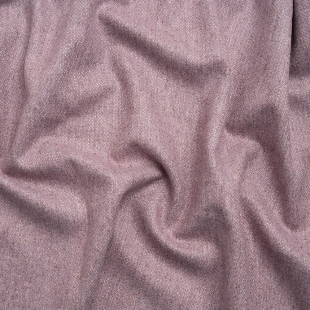 Italian Heathered Light Purple Brushed Wool Blend Woven
