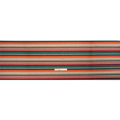Italian Tan, Green and Red Barcode Stripes Brushed Wool Blend Twill Full
