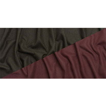 Italian Maroon and Brown Wool Blend Double Cloth Twill Full
