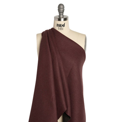 Italian Maroon and Brown Wool Blend Double Cloth Twill Drape