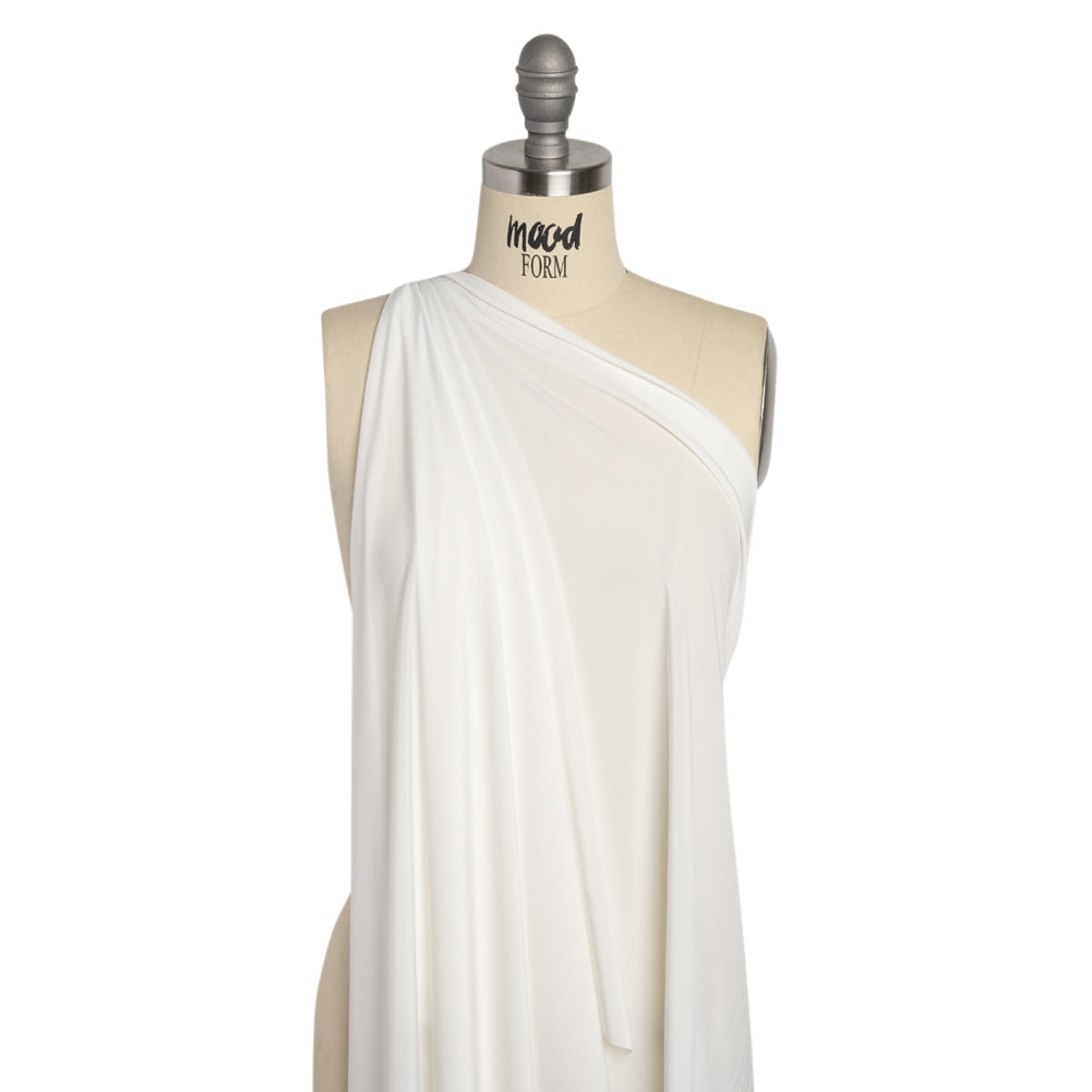 Famous Australian Designer Off White Stretch Polyester Jersey Drape